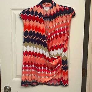 Surplice sleeveless blouse